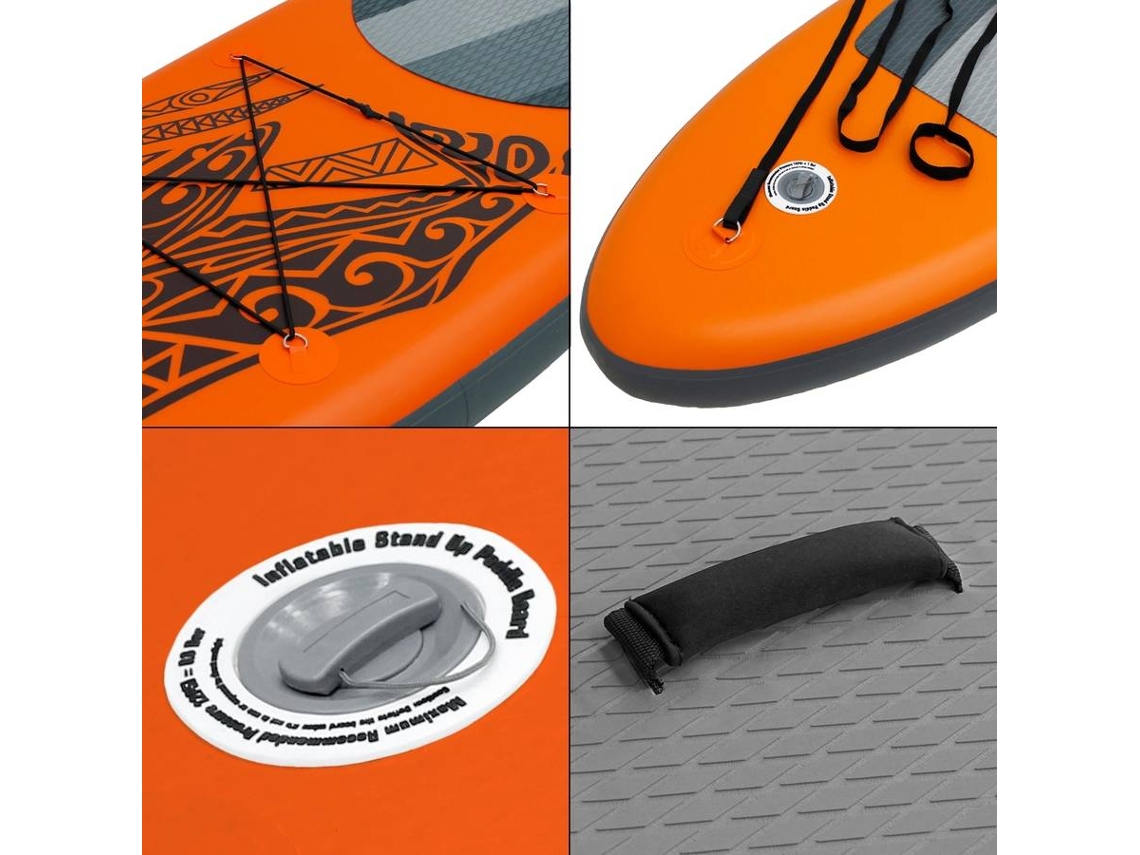 Prancha de paddle surf insuflável SUP Makani ECD Germany 320x82x15cm PVC cor de laranja