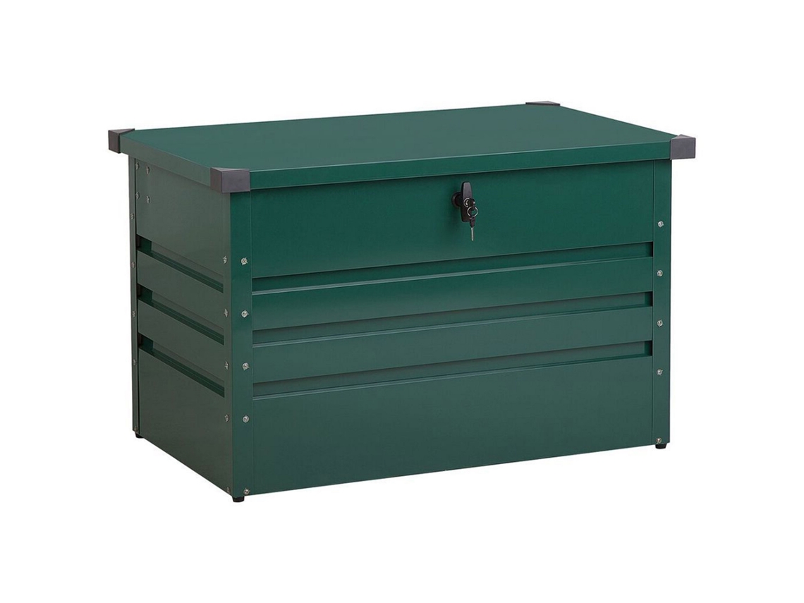 Baú de Armazenamento BELIANI Cebrosa de Aço Verde 100x62x64