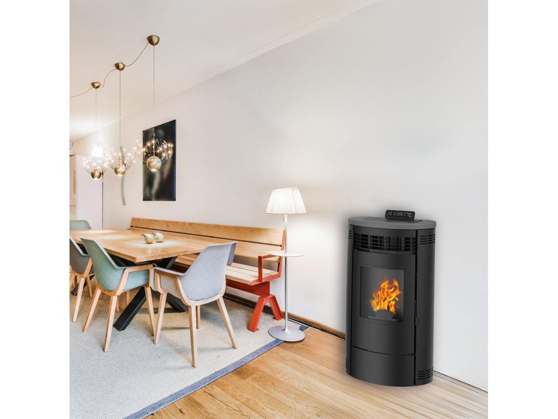 Salamandra A Pellets Flavia 9,5 Kw Sannover Preto