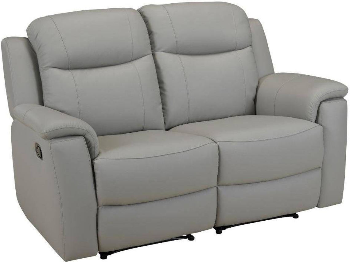 Conjunto Sofá Relax Evasion VENTE-UNIQUE (Cinzento Claro - Pele - 205x96x100 cm)