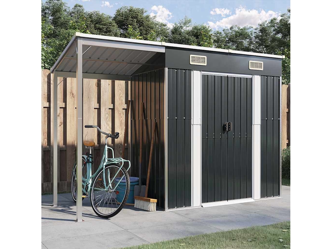 Abrigo VIDAXL Antracite Aço (277x110,5x181 cm)