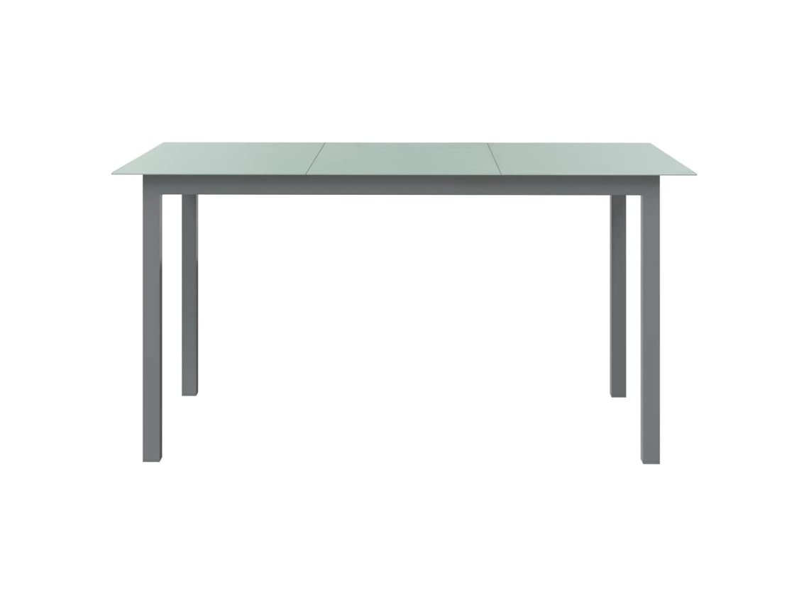Mesa de Jardim em Alumínio e Vidro 150X90X74 Cm Cinzento-Claro NONAME