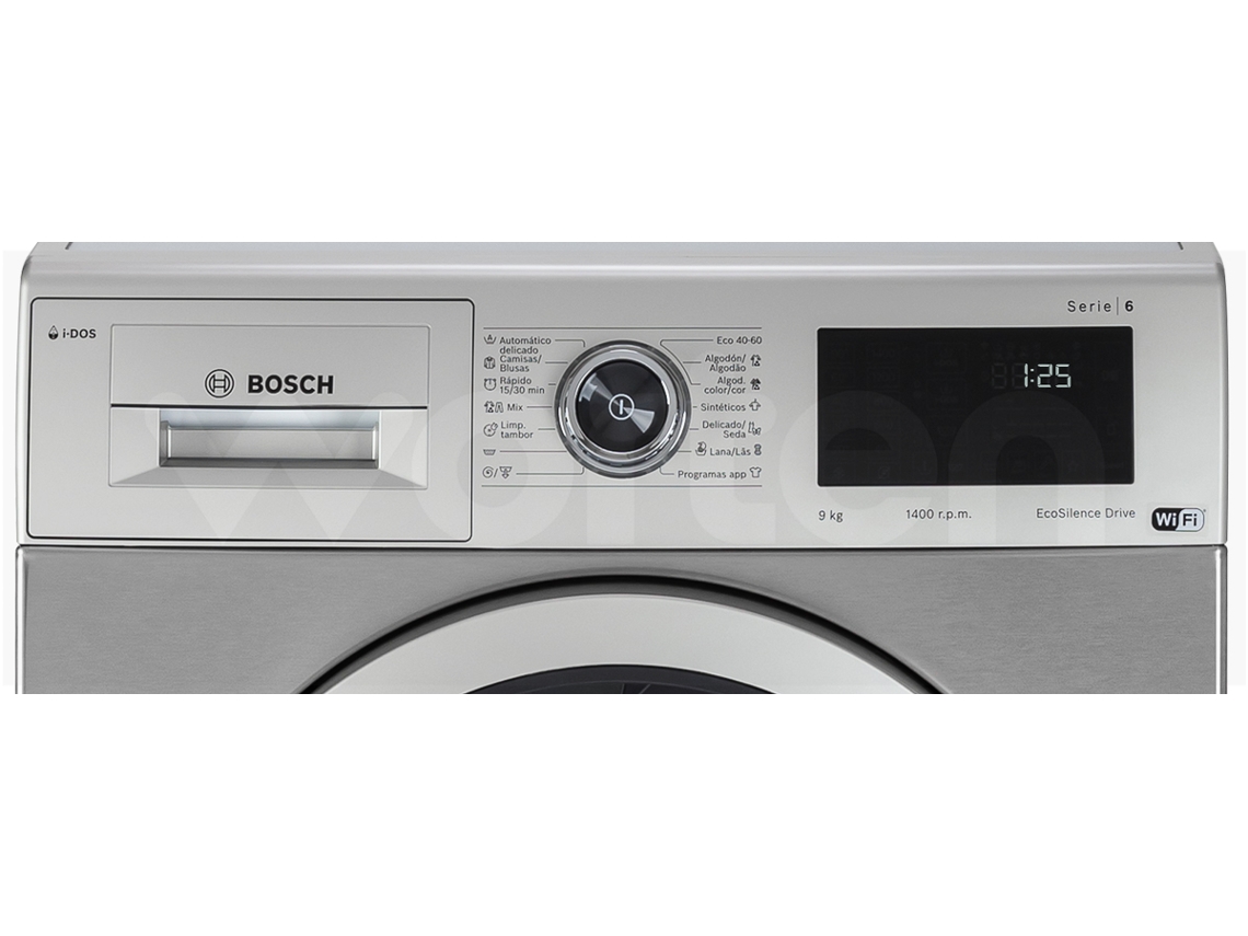 Máquina de Lavar Roupa BOSCH i-DOS WAU28PHXES (9 kg - 1400 rpm - Inox)