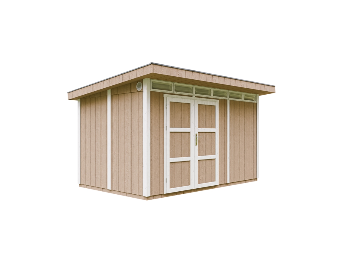 Abrigo de Madeira TIMBELA Em Painel Lp Smartside 8,7 m² com Piso e Ladrilhos Betuminosos L279xh412xh237 cm M904A Terra Brown