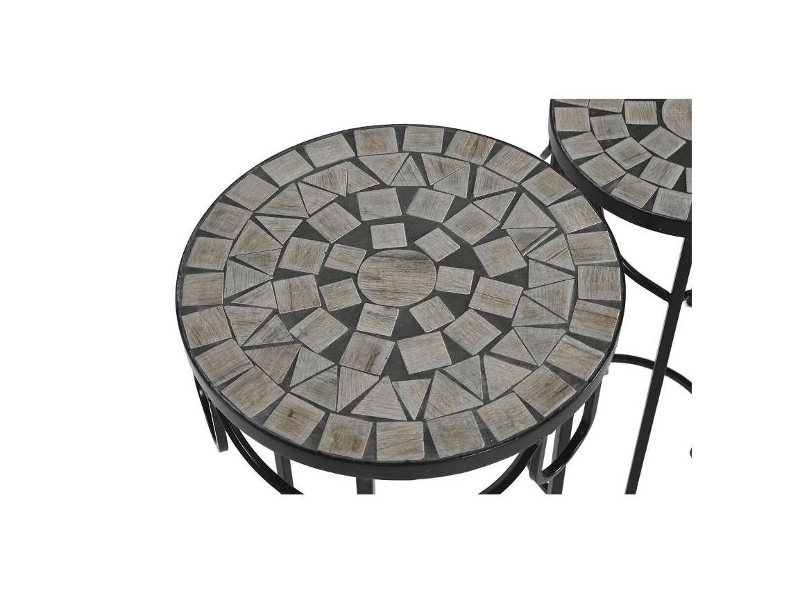 Jogo De 3 Mesas Home Esprit Preto 30 X 30 X 69 Cm (3 Peças)