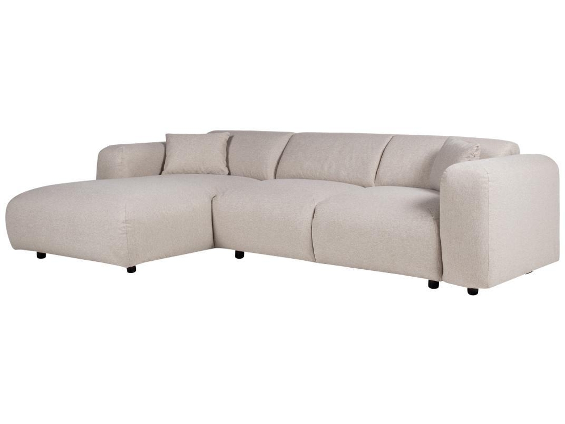 Sofá grande de canto esquerdo em tecido bege Pogni VENTE-UNIQUE (280 x 165 x 73 cm)