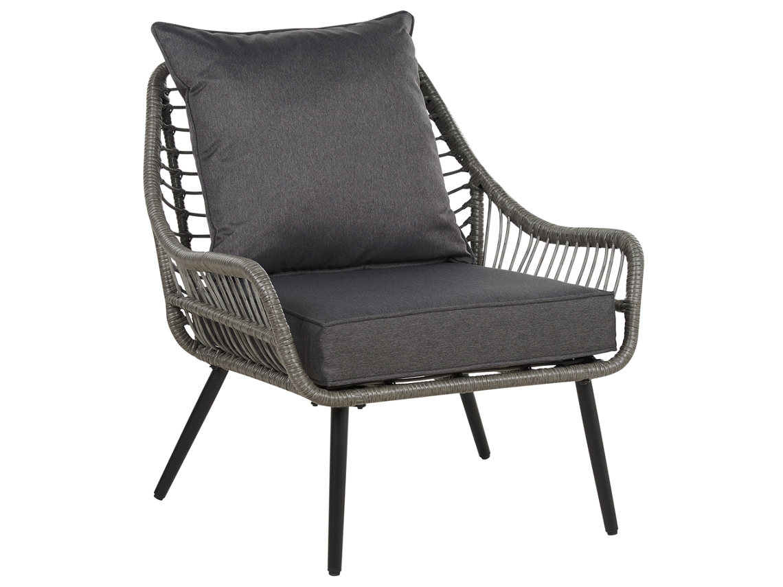 Conjunto bistrô BELIANI Laureto de Ratan sintético Cinzento 79x85x86