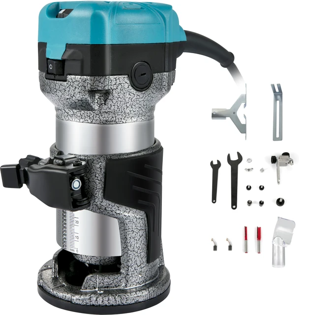 Máquina De Fresadora De Madeira, Potência De 710w, Acabamento E Entalhe,base Fixa Oem