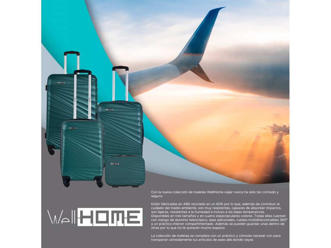 WELLHOME Conjunto de Malas Rígidas 4 Peças em Verde