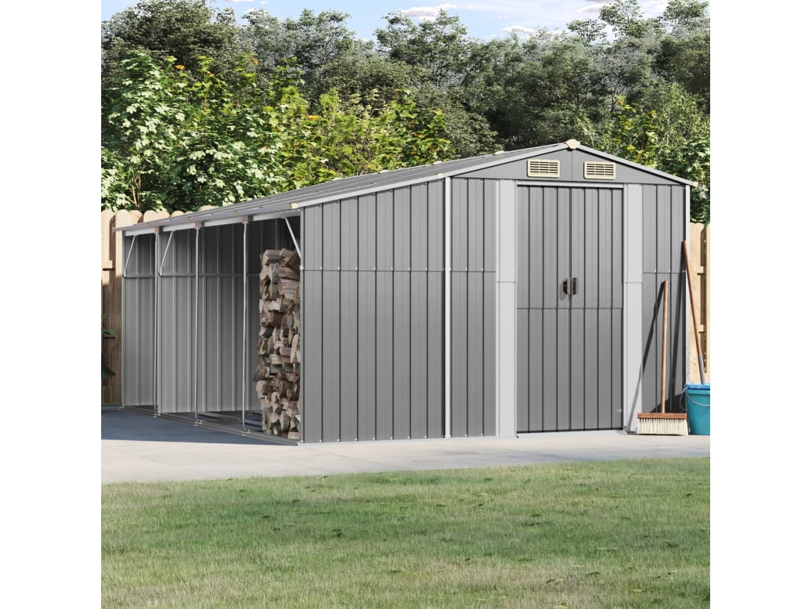 Abrigo VIDAXL Cinzento Aço (277x365,5x179 cm)