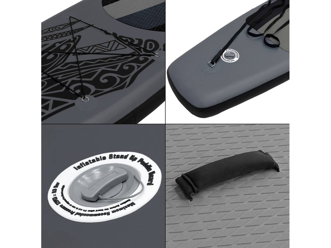 Prancha de paddle surf insuflável SUP Makani ECD Germany 320 x 80 x 15 cm em PVC preto