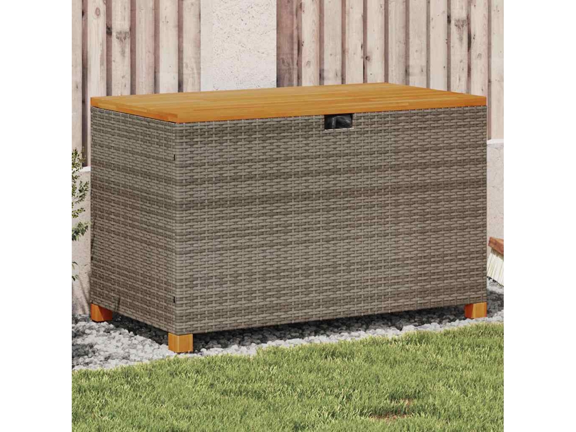 Caixa de Armazenamento VIDAXL Cinzento Rattan e Vime (110x55x63 cm)