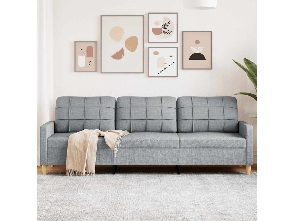Sofá de 3 lugares VIDAXL Cinzeto Tecido (210cm)