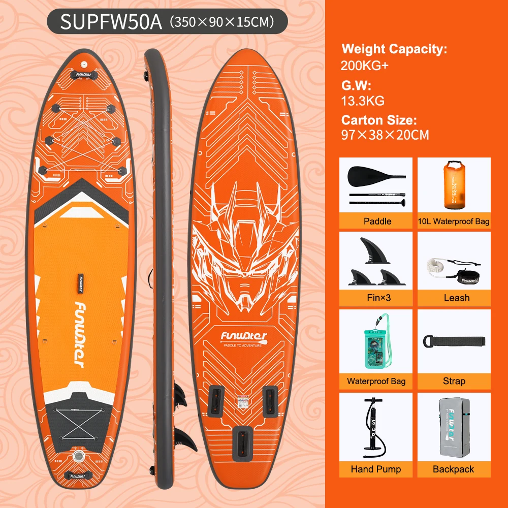 Prancha De Stand Up Paddle Inflável, Alta Durabilidade, Conjunto Completo De Acessórios, Supfw50a Oem