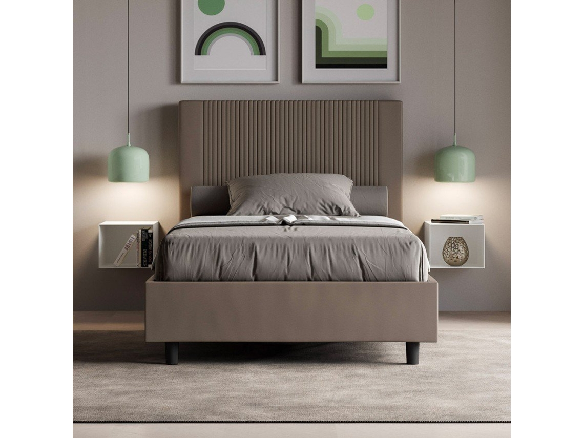 Cama francesa e meio contêiner 120x190 imitação de couro Goya P