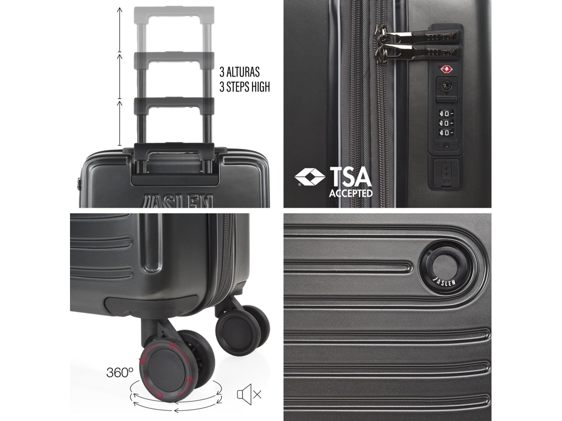 Conjunto De Malas Rígidas Em Abs De Antracite Jaslen Padua (48x75x30 Cm 99l)