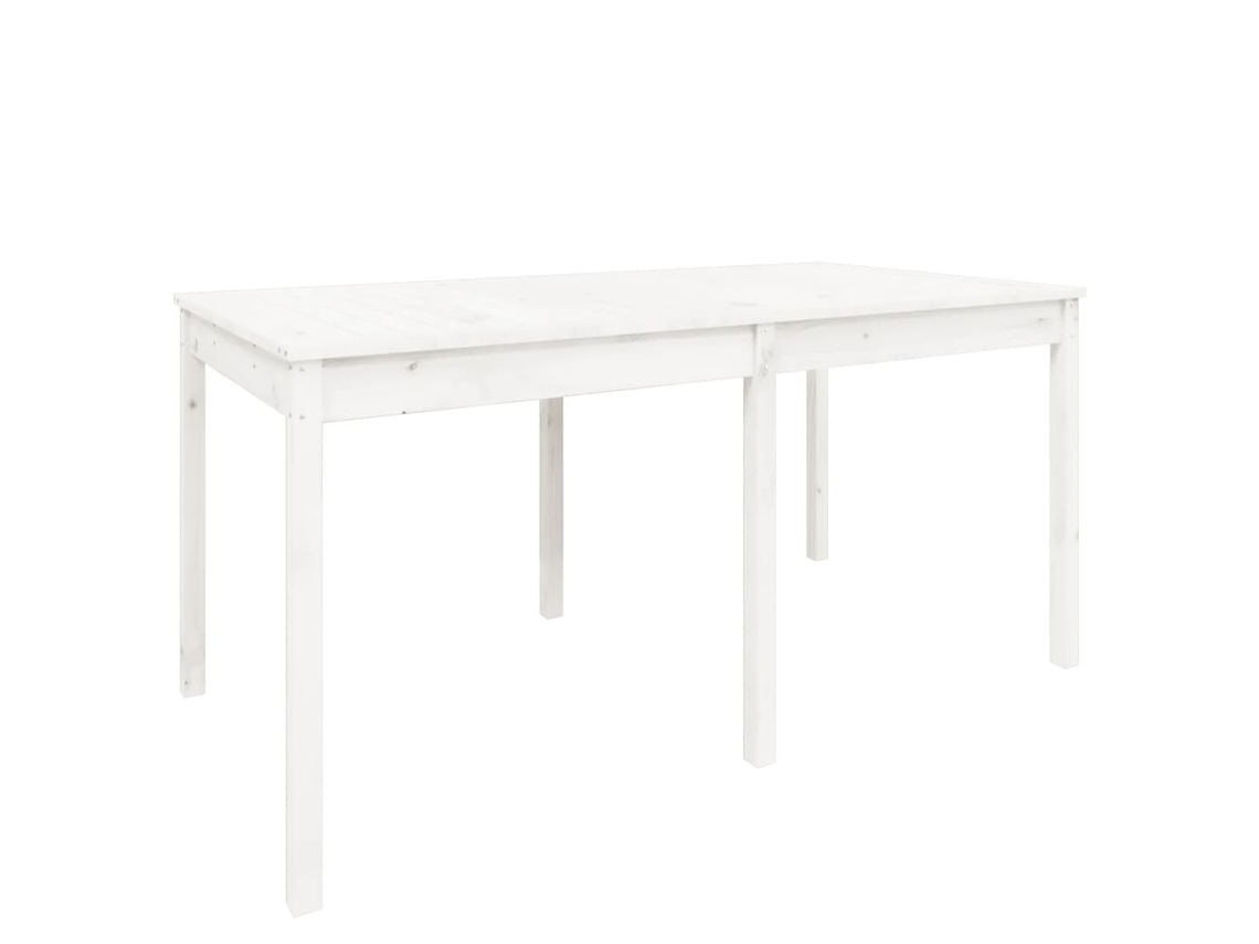 Mesa de Jardim 159.5X82.5X76 Cm Madeira de Pinho Maciça Branco NONAME