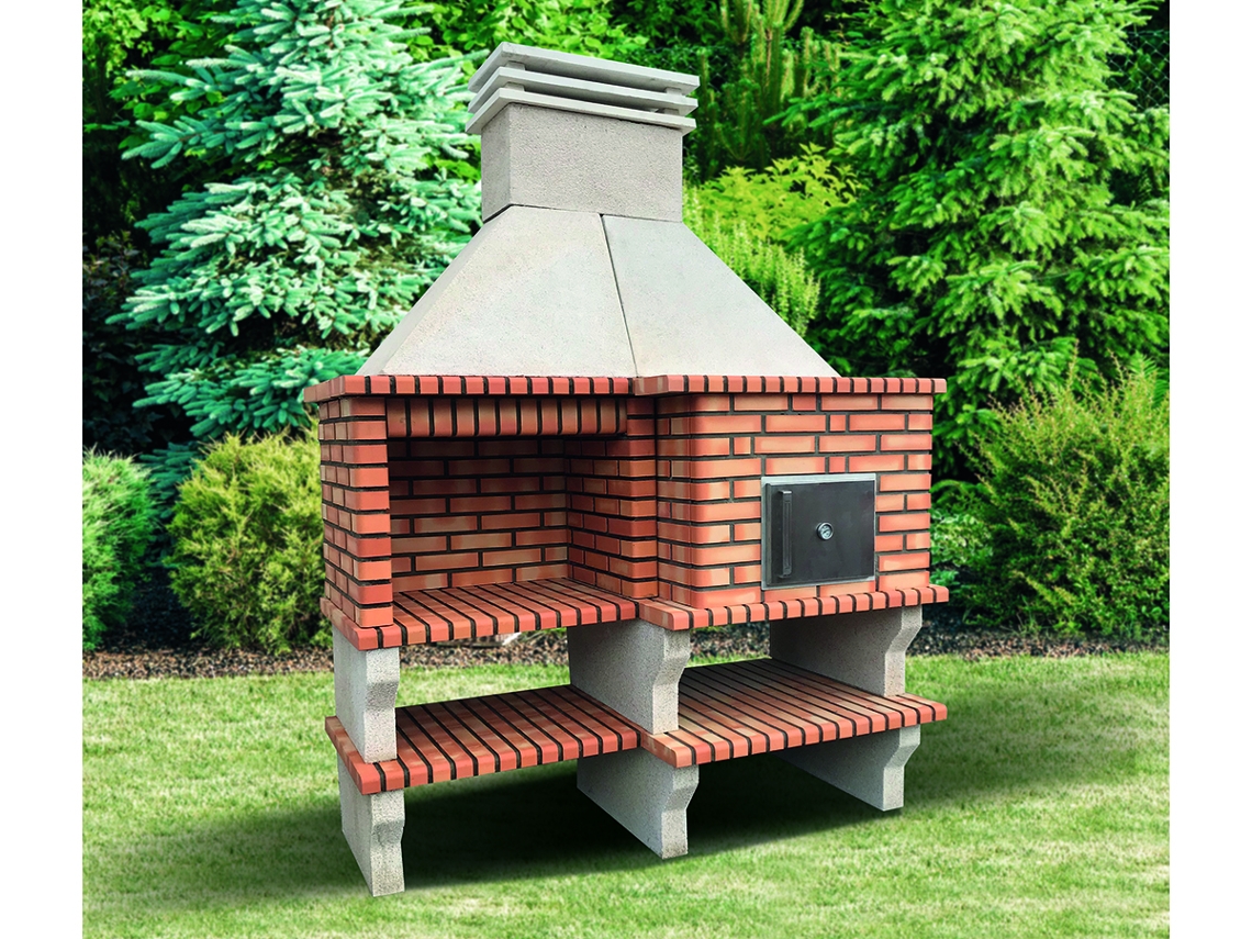 Churrasqueira ARTICIMENTOS Bbq Oven - Produzida Em Tijolo e Cimento Refratário, com Forno Em Barro - 187x90x240cm