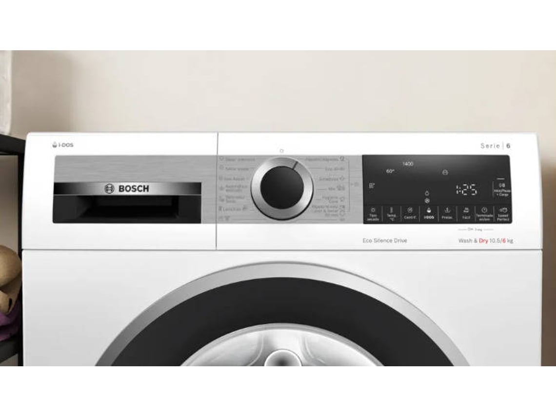 Máquina de Lavar e Secar Roupa BOSCH i-Dos WNG244A0ES (6/10 kg - 1400 rpm - Branco)