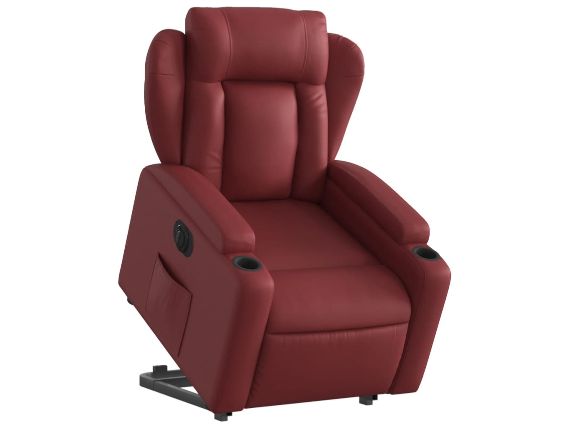 A Poltrona Reclin. Elevatória Elétrica Couro Artif Vermelho Tinto Wsd608718 Adorável Casa