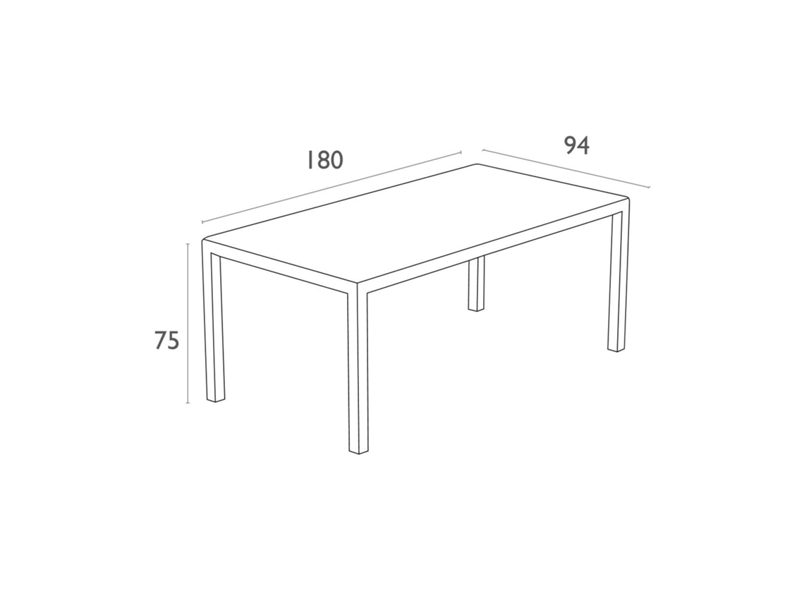 GARBAR Pacific Mesa Rectangular Interior e Exterior 180X90 Chocolate