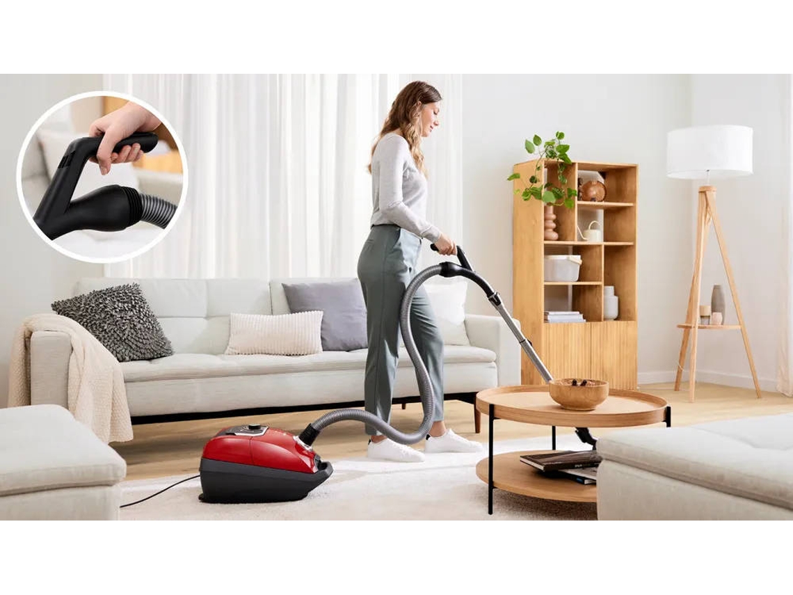 Aspirador com Saco BOSCH BGB8PET3A Proanimal (74 dB - Saco de Pó 5 L - Vermelho)