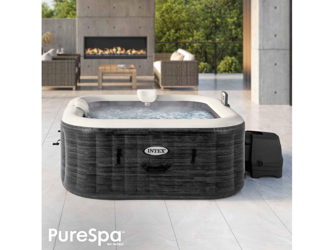 INTEX Greystone Deluxe Spa inflável para 4 pessoas 175x175x71 cm