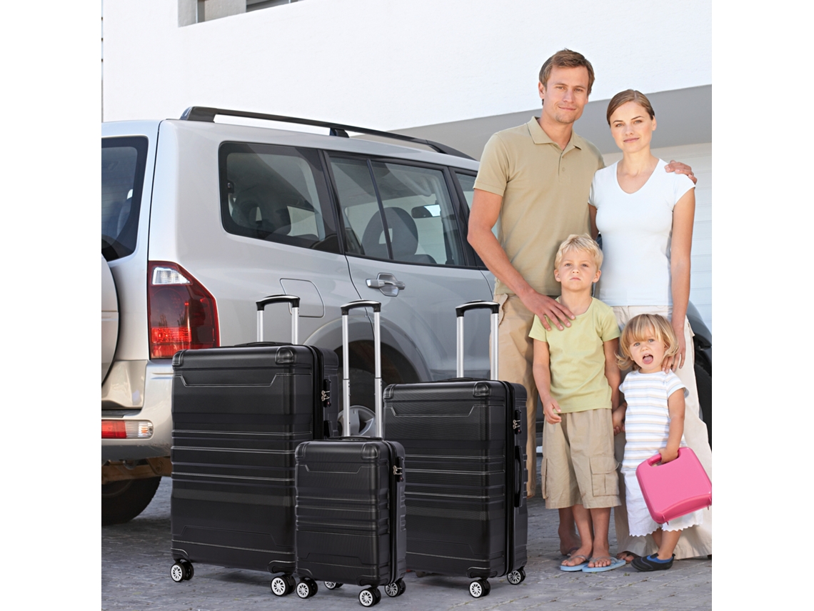 Bagagem De Mão Rígida, Mala Com Trava Tsa E Rodinhas Universais, Expansível, Alça Lateral, Conjunto De 3 Peças, Hvorstur