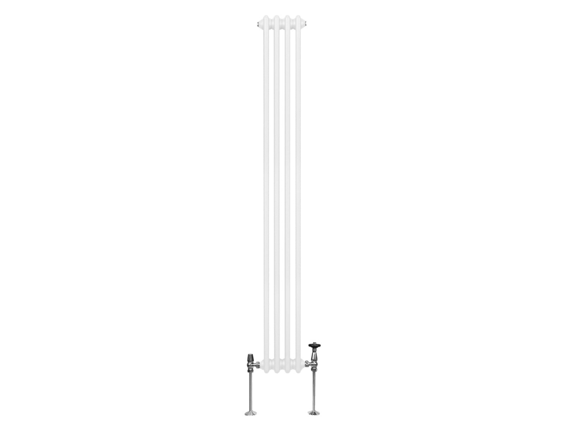 Radiador Vertical Tradicional 3 Colunas Branco 1800mm Com 2639 Btu, 4 Colunas E Aço Carbono 1,5 Mm, Ideal Para Monstershop