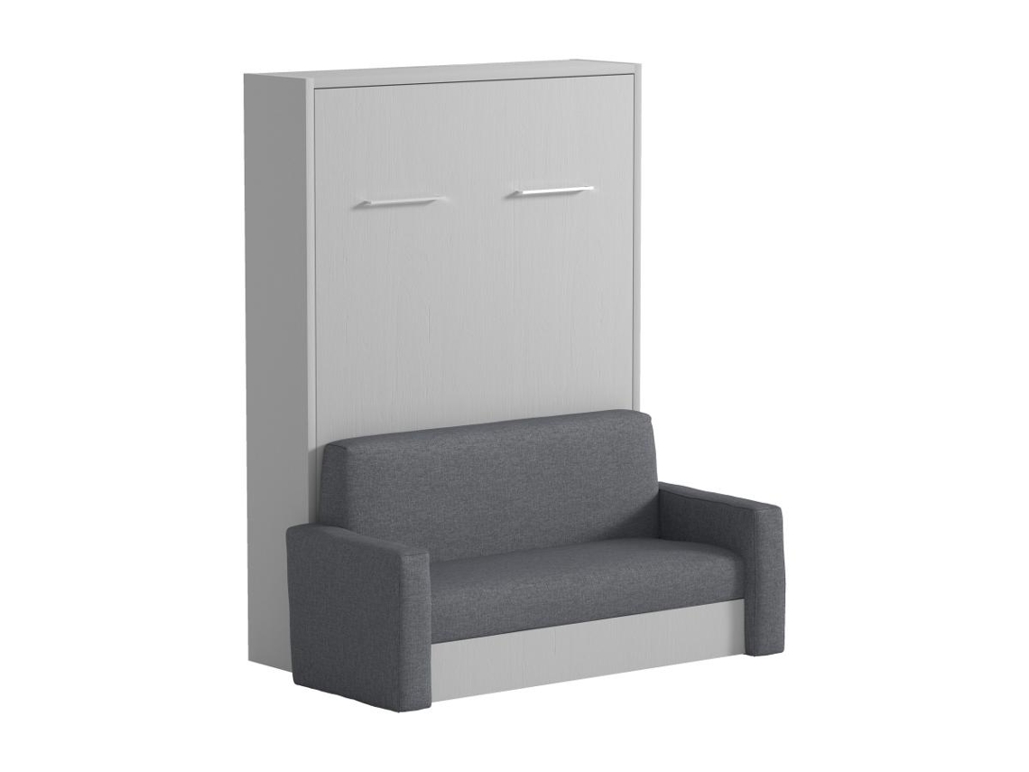 Cama embutida VACIALA VENTE-UNIQUE Cinzento, Branco 140x200 cm - Sem colchão - Com sommier