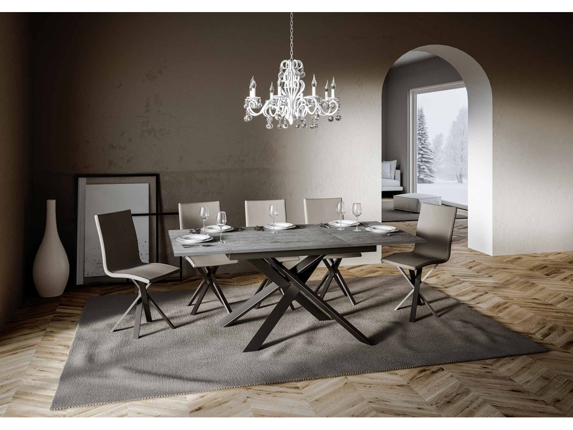 Mesa de Refeição ITAMOBY Ganty (90x120/180 - Painéis em Melamina - Branco Espatulado)