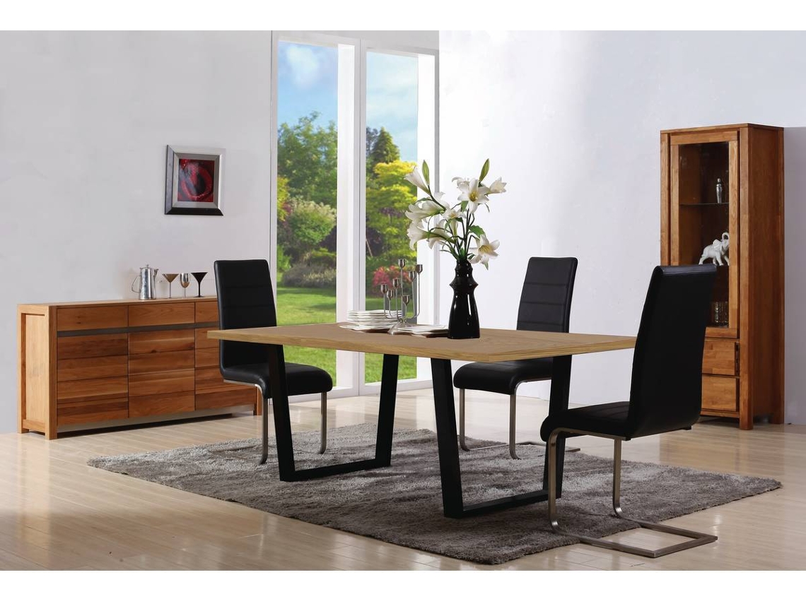 Mesa de Refeição HABITAT ET JARDIN Hollywood Preto (200x100x76 cm - MDF e Aço)