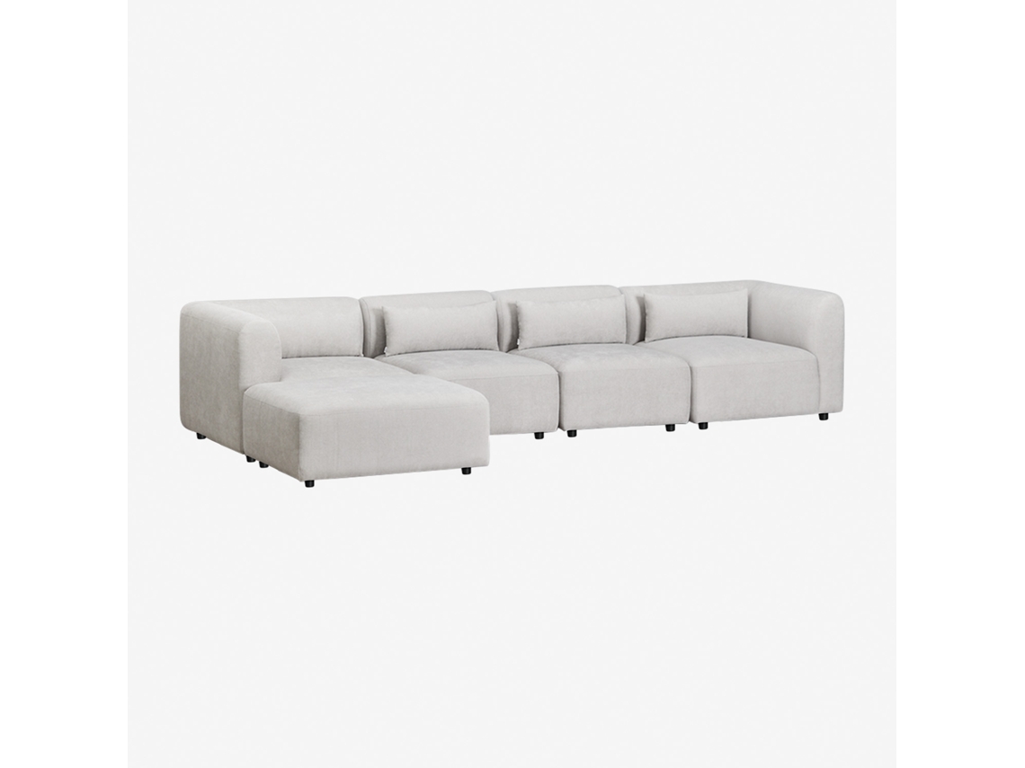 Sofá Modular De 4 Peças Com Pufe Fogler Poliéster Sklum