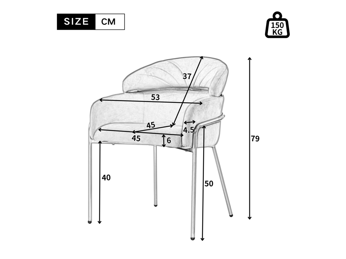 Cadeira De Jantar Individual Luxuosa E Leve De Veludo Com Quatro Pernas De Metal, Adequada Para Sala De Estar Ou Quarto Rosa Mega Echo Trade Shop