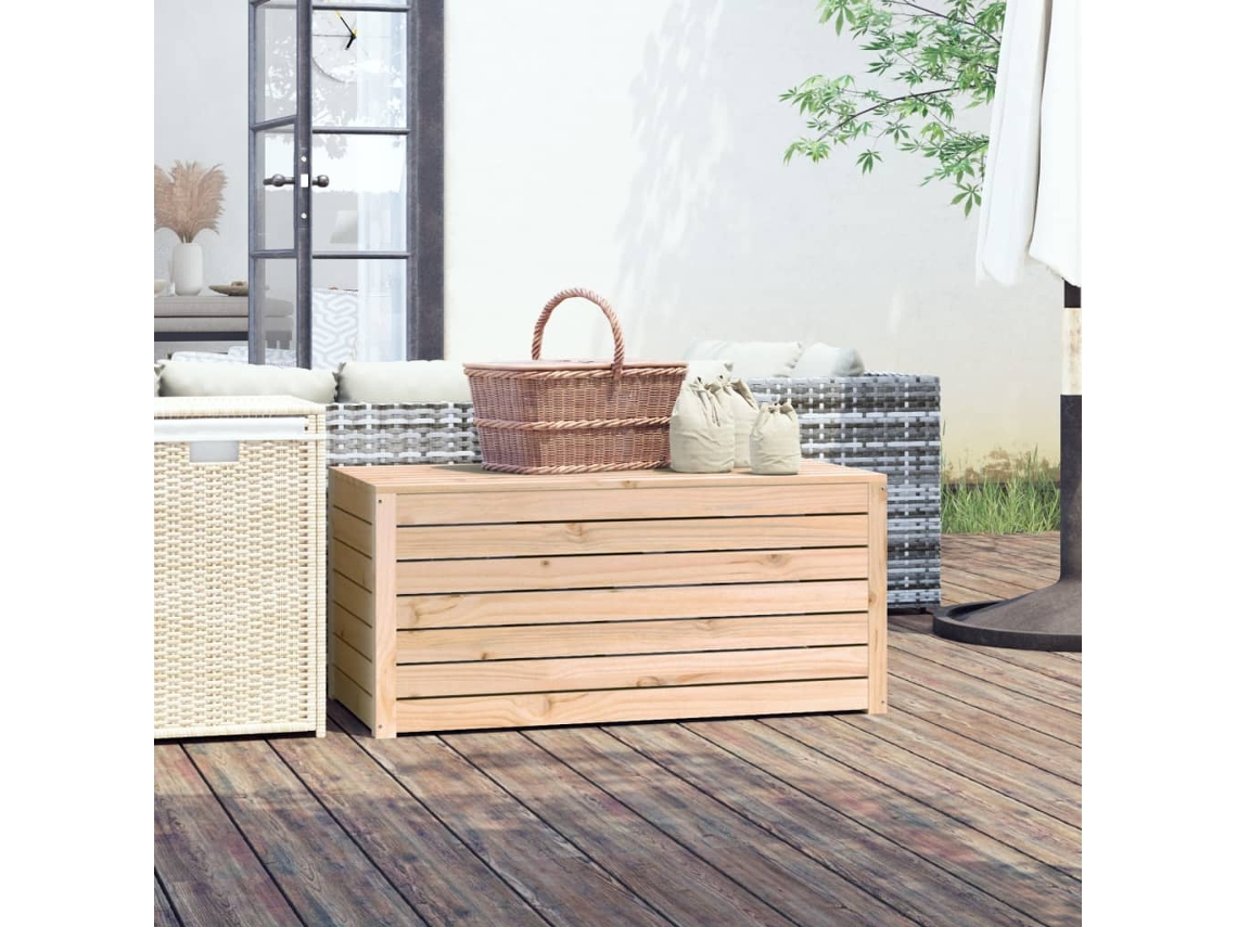 Caixa de Armazenamento VIDAXL 101x50,5x46,5 cm Madeira de Pinho Maciça