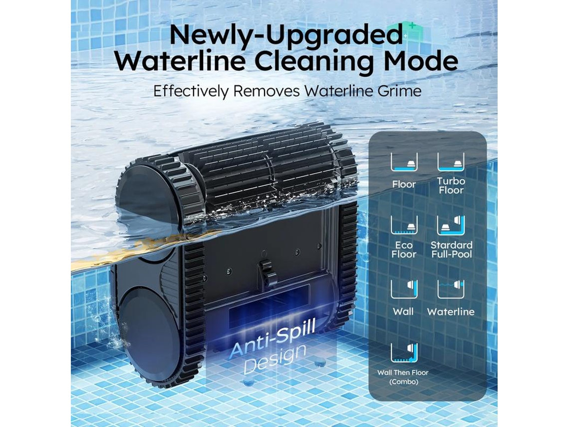 Robô Aspirador de Piscina sem Fios WYBOT C2 65w