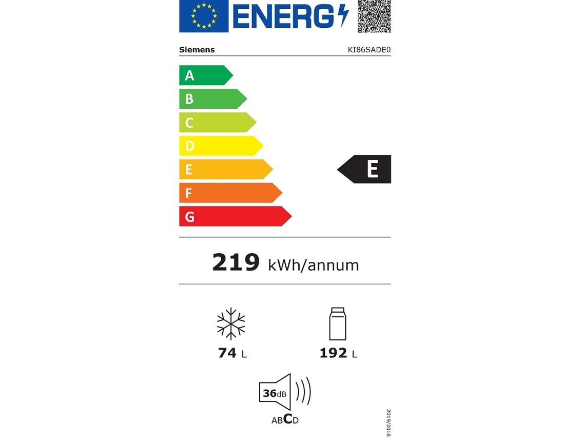 Frigorífico Combinado Encastre SIEMENS KI86SADE0 (177.2 cm - Branco)