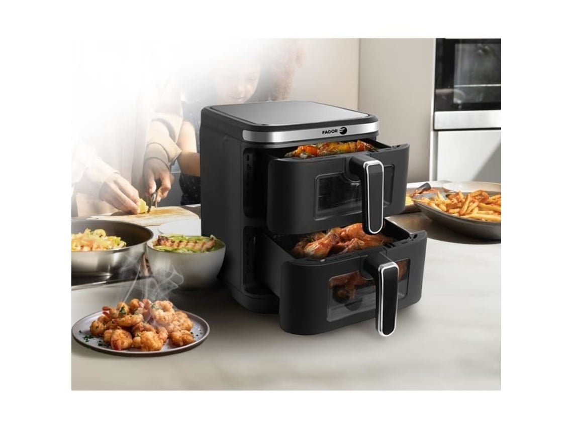 Friteuse Sem Óleo Fagor Airfryer Fgd11 Capacidade 11l Duas Cubas De 5,5 L 12 Programas De Cozedura 2800w