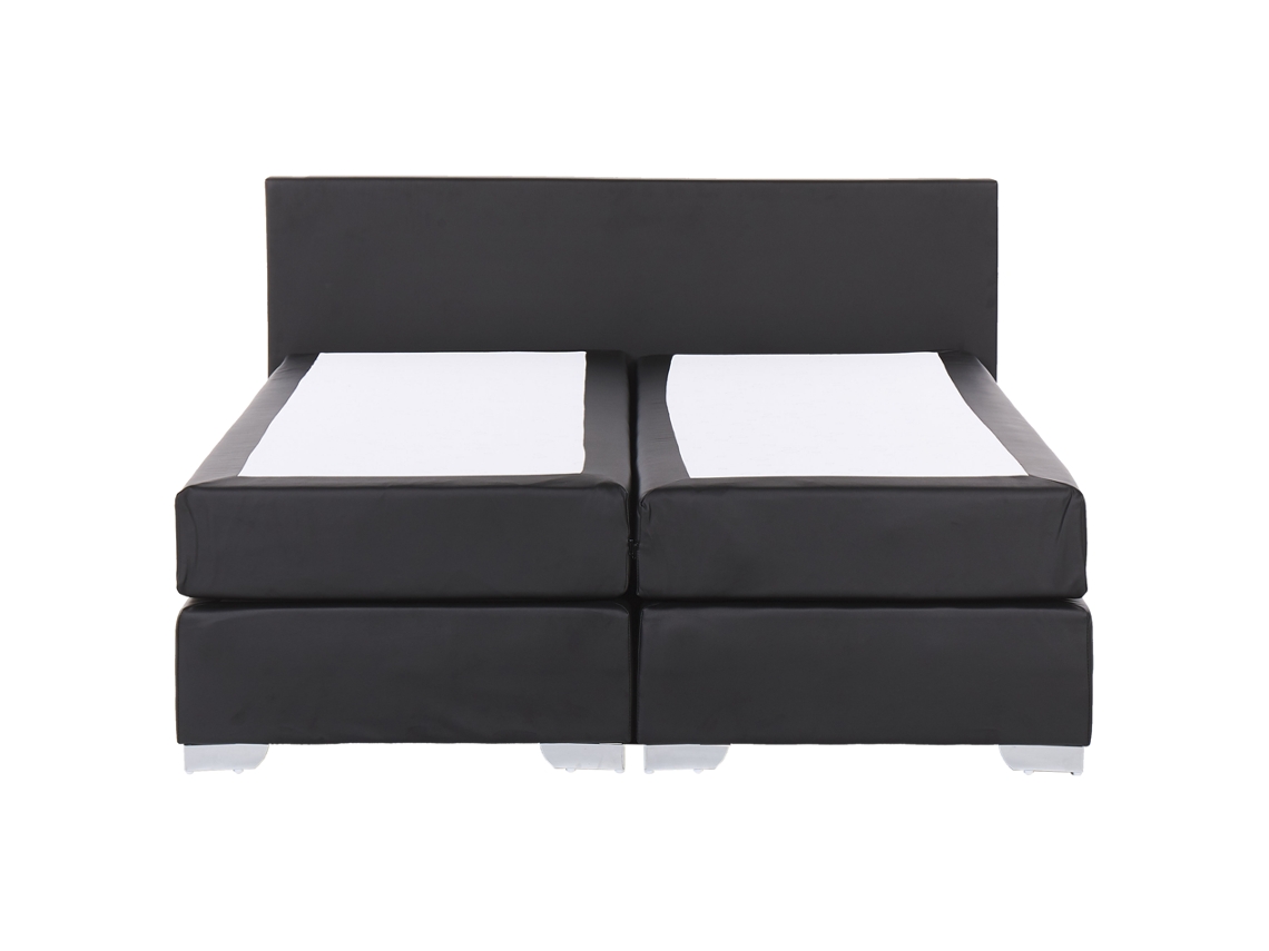 Cama de casal BELIANI President de Poliéster Preto 190x210x90