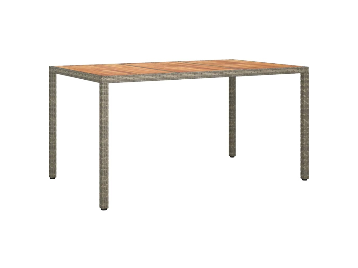 Mesa De Jantar Jardim Cinzeto Rattan Sintético 150x90x75cm Vidaxl