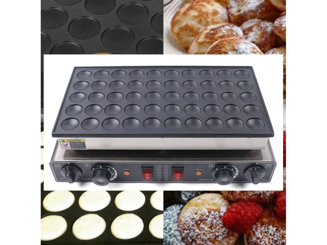 Fabricante De Panquecas Holandesas Elétrico Mini Antiaderente, 50 Furos De Aquecimento, Tempo De Cozimento Rápido, Temperatura Ajustável Oem