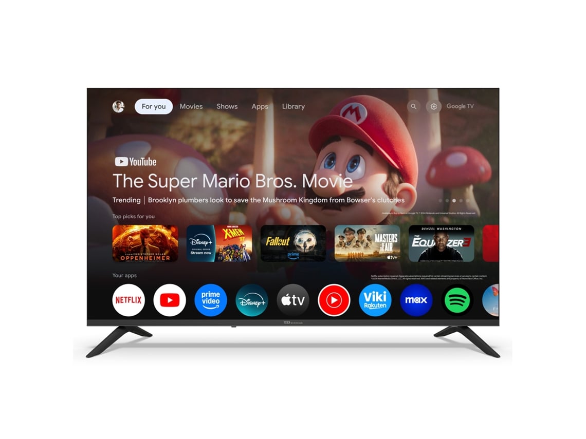 Smart Tv 50 Polegadas Qled 4k Hey Google Assistente Oficial Com Controle De Voz. Televisão Android 14 Td Systems M50c21glq