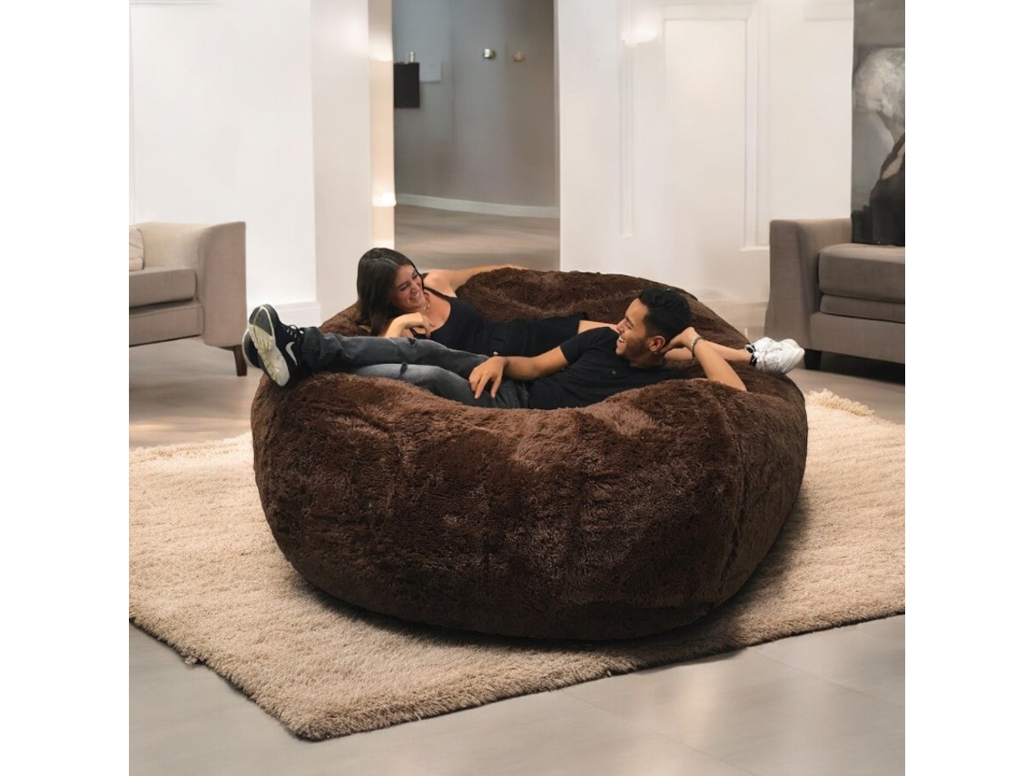 Pufe Gigante Pele Sintética Bananair Chocolate 180 Cm