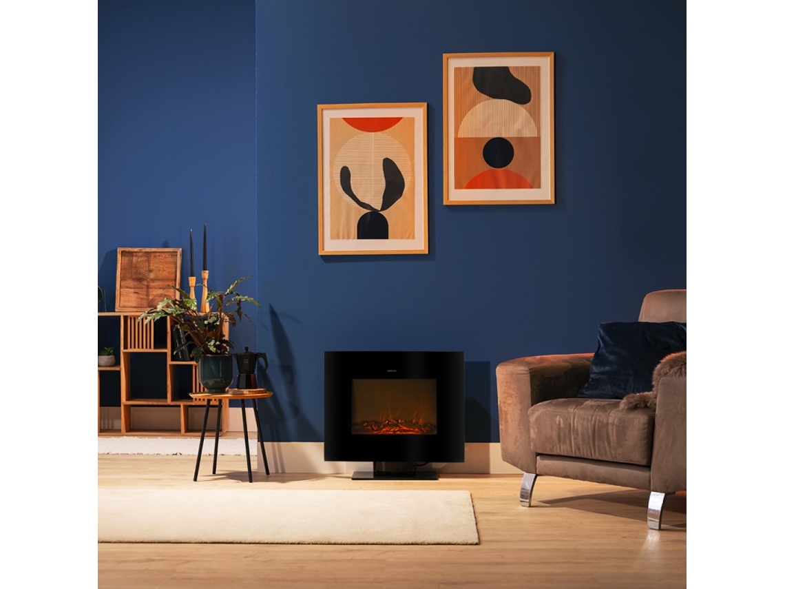Chaminé Elétrica Decorativa de Parede Cecotec Readywarm 2700 Design Flames Preto 1000 2000 W