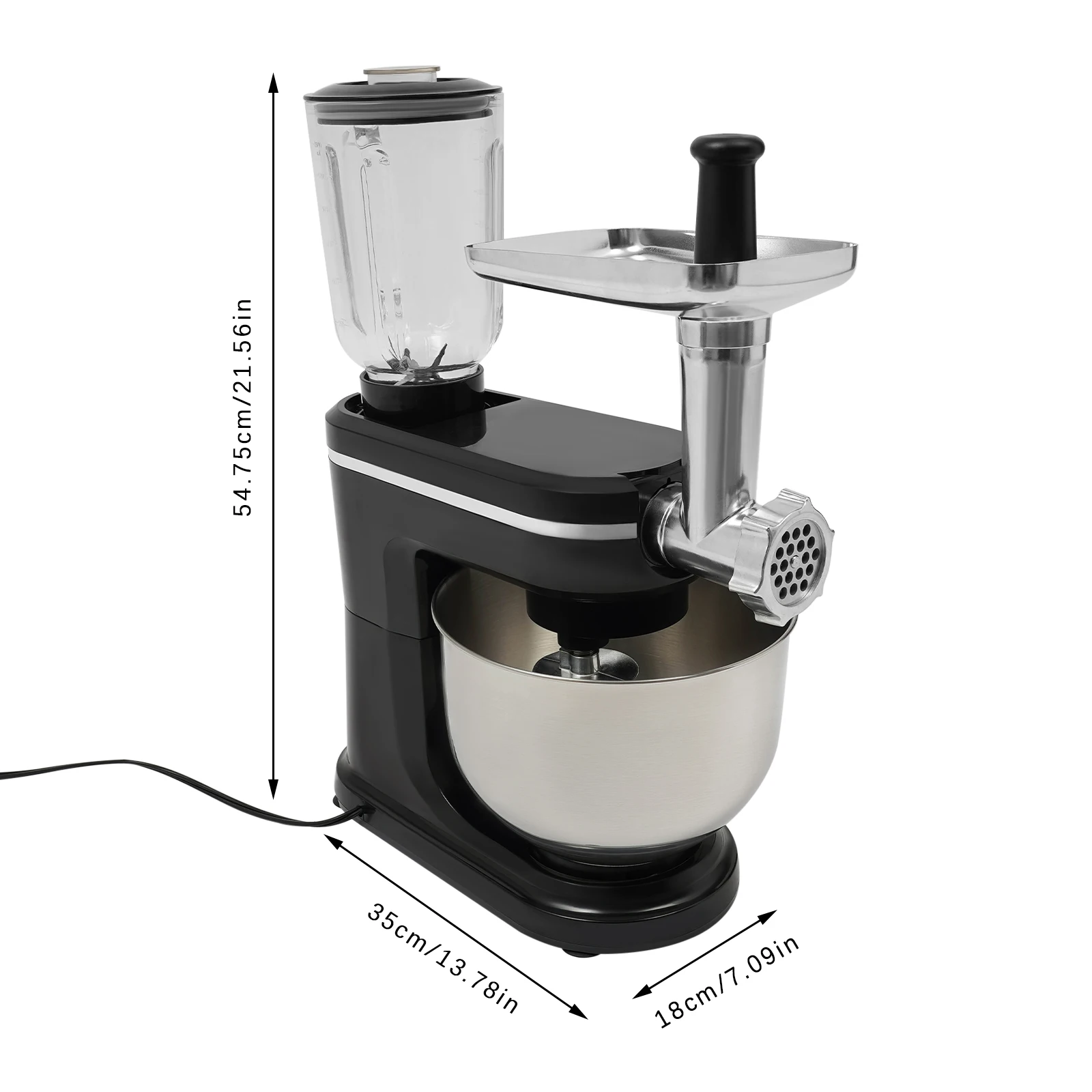 Processador De Alimentos, Capacidade De 6l, Motor Potente De 1500w, Prata Oem