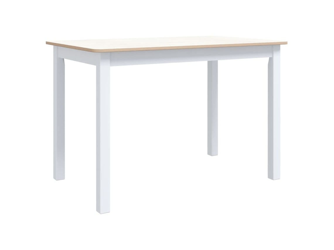 MAISON EXCLUSIVE Mesa Jantar 114X71X75cm Madeira Seringueira Branco e Castanho