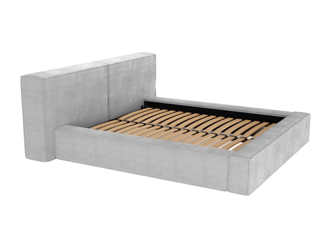 Cama com Cofre Timano PASCAL MORABITO Cinzento Claro 200X200 Cm Sem Colchão com Sommier