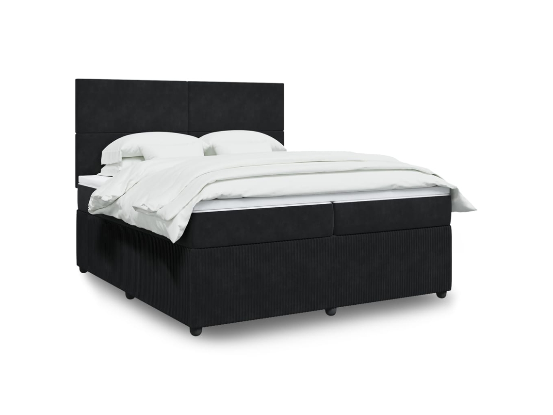 Cama box spring VIDAXL Preto Veludo (200x200cm)