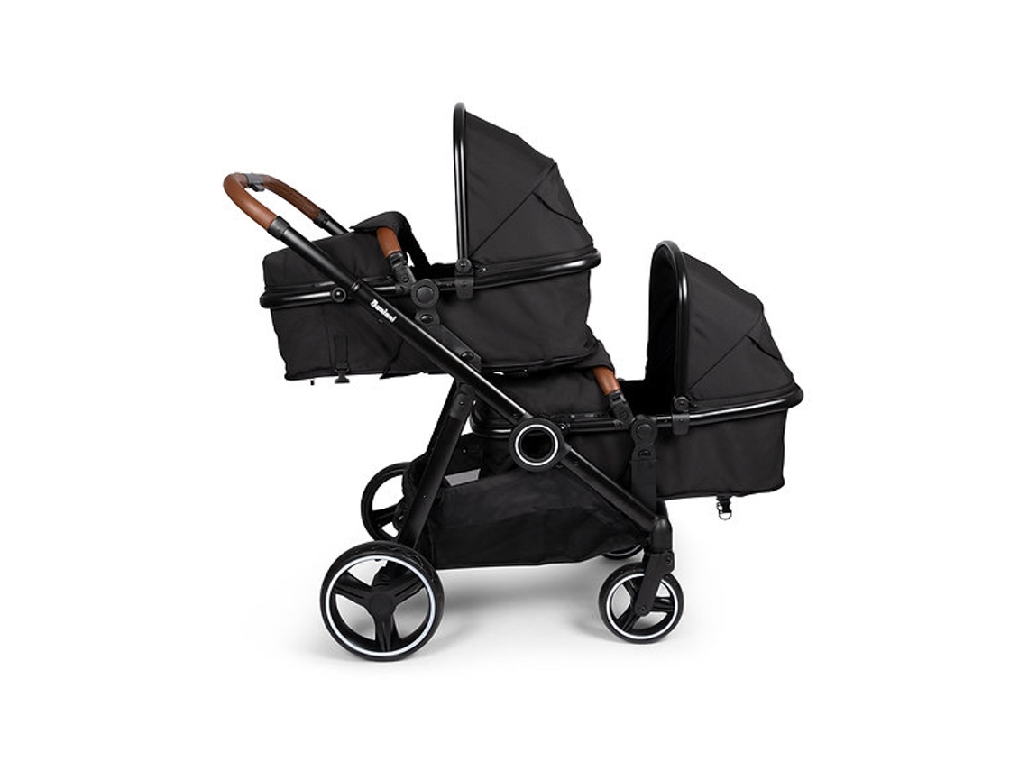 Carrinho De Passeio Para Gémeos Conversível Duo Stroller Luiz Black Baninni