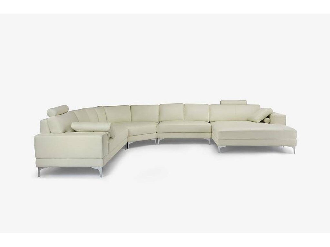 Sofá Fixo Donatello LINEA SOFA (Marfim - Pele - 386x335x89 cm)